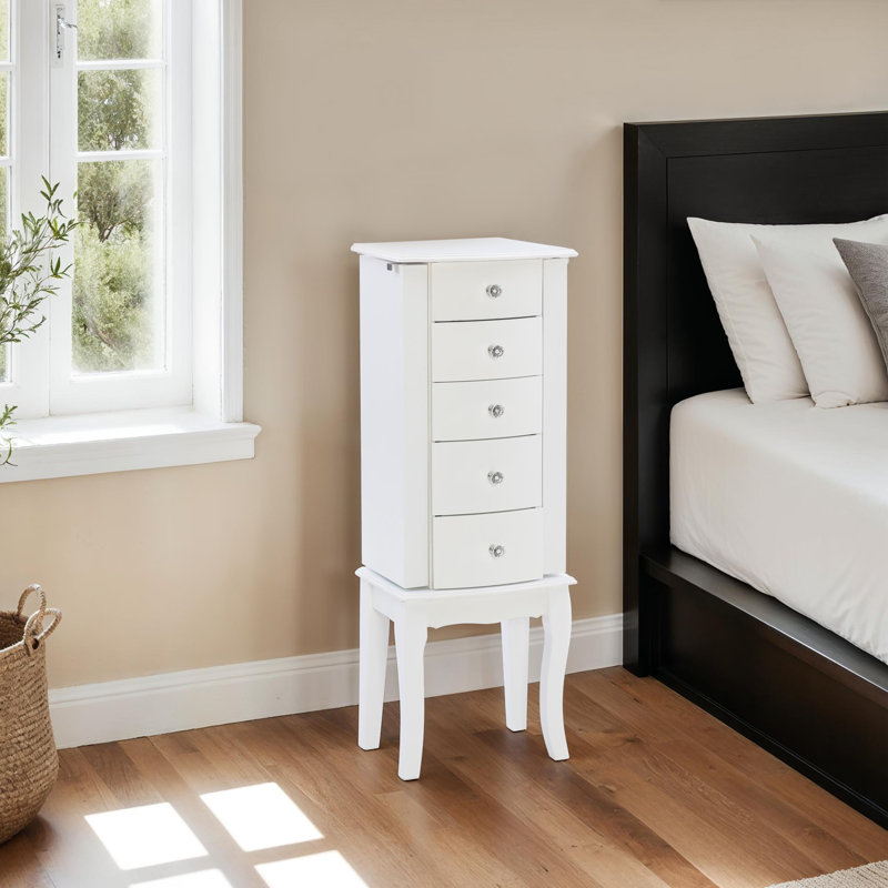 Ophelia & Co. Zariah White Jewelry Armoire & Reviews | Wayfair